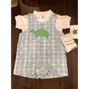 Good Lad Romper 3pc Cotton Turtle Romper Size 6-9 months
